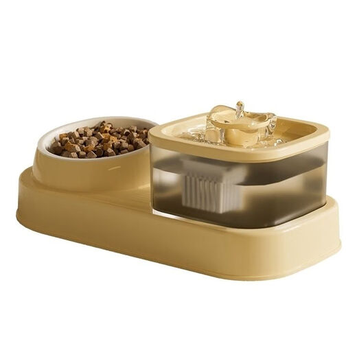 Junkiss cat water dispenser automatically circulates live water, can adjust the pet's drinking water flow and does not wet the mouth, silent drinking artifact, upgraded automatic circulating living water feeding all-in-one machine, lime green, upgraded automatic circulating living water feeding all-in-one machine + ceramic bowl