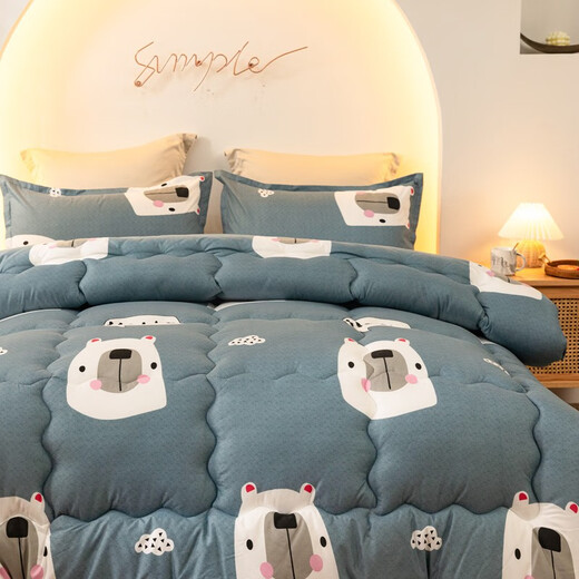 Yalu Quilt in winter quilt soy fiber quilt thickened in autumn and winter dormitory quilt core single bedding warm air conditioning quilt cover Xiongxiong Paradise [thickened and warm] 150*200cm (about 3 Jin [Jin equals 0.5 kg])