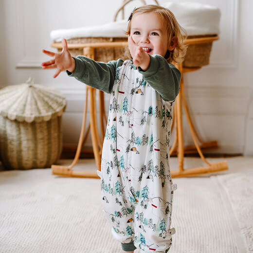 Nest Designs Baby Sleeping Bag Infant Bamboo Cotton Gauze Baby Sleeping Bag Supplies Split Leg Anti-Kick Quilt Universal for All Seasons Forest Path-Six Layers (Recommended Room Temperature 20-24) 100 Sizes (Recommended Height 90-100cm) Age 2-3 Years Old