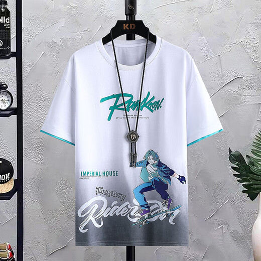 
Boledi Boys Fashion Brand Summer Short-Sleeve T-Shirts 12-15 Years Old Teenagers Cotton Half-Sleeve 14 Junior High School Students Top Clothes 683 White (Short Sleeve + Shorts) High Quality 170 (XL) Recommended 120-140Jin [Jin equals 0.5 kg]