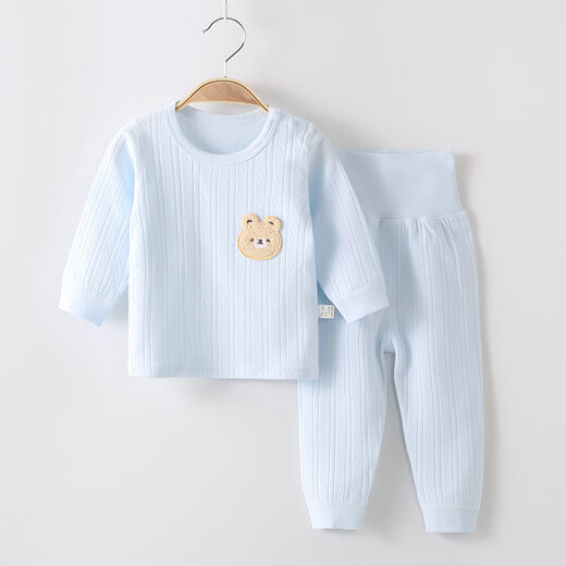 缤丽猫新生儿无骨纯棉四季简约套装婴儿衣服分体二件套装男女宝宝童装 肩扣套装-月亮羊 90