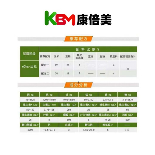 COBIMEI 4% strengthened large pig compound premixed pig feed batch fattening and breeding special livestock direct supply 20KGW8819