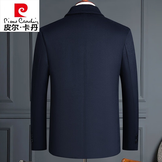 Pierre Cardin Cardin haut de gamme en laine court métrage homme court et hiver épaissis de veste en laine épaissie de veste de revers de l'âge moyen masculin 6211 Button Button - Black 4xl 195 (recommandé 190-200 Jin [Jin est égal à 0,5 kg]))
