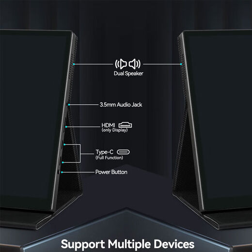 InTehill 10-inch portable display full-fit touch laptop extended secondary screen switch one-line direct connection industrial equipment computer medical equipment display T10PA 10-inch full-fit touch (1920x1280)