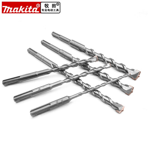 Makita electric hammer drill bit round shank two grooves two pits alloy through wall impact drill bit concrete construction drill bit (round shank 10mmx260mm)