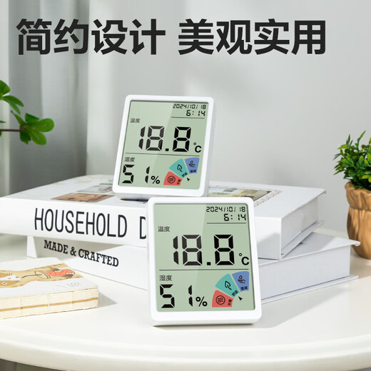 Deli Electronic Thermohygrometer Clock Date Comfort Indoor Office Home Baby Room Wall Mounted Desktop LE511