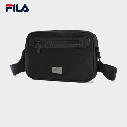 
FILA official men's bag shoulder bag 2025 summer new fashion casual shoulder bag crossbody bag right black - BK XS