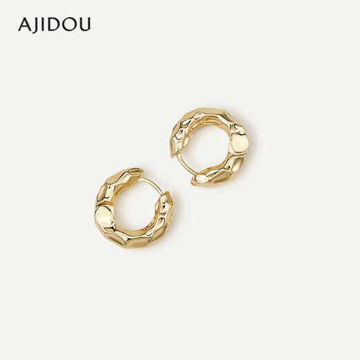 AJIDOU Ajidou earrings, metal textured earrings, European and American high-end earrings, niche light luxury birthday gifts, gold