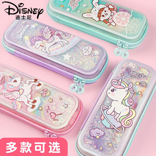 Escuela primaria Estudiantil Pencil Bag Girls Children Childa y Oiled Unicorn Mermaid Mermaid Lápiz Celebre de jardín de infantes Celebridades creativas de papelería Gran capacidad Cartoon Girl Ins Personalidad de tres capas puede tener 20 cm 3899-3a unicornio rosa