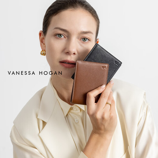 VANESSA HOGAN VH女包高端线新品沐木钱包头层植鞣牛皮多功能卡包零钱包卡夹 可可红棕（礼盒装）