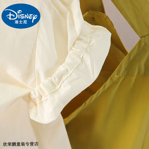 迪士尼宝宝女童背带裤套装夏装2025新款儿童洋气时髦衣服宝宝两件套夏季 夏季 蘑菇净色背带套装绿色 100 建议90-100cm3-4岁