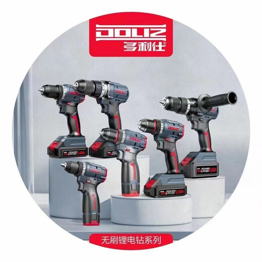 16 V bürstenloser Lithium -Batterie -Bohrmaschine Blitzbohrmaschine wiederaufladbare Aufprallbohrmaschine Elektrische Schraubendrehermaschine Dolis BD639/659T16V Batterie Ladegerät