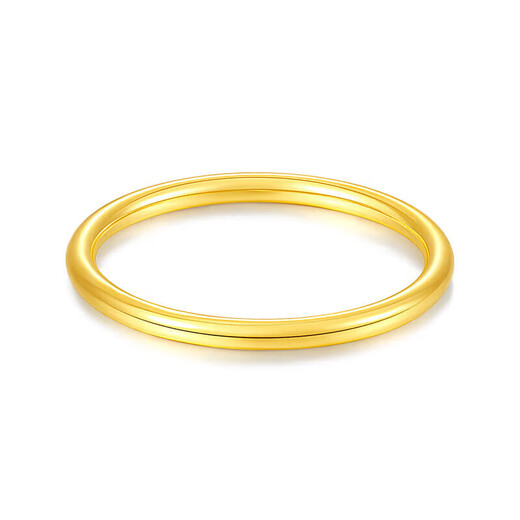 Mengjinyuan 18k gold ring color gold Sansheng III glossy ring ring stackable for women as a gift