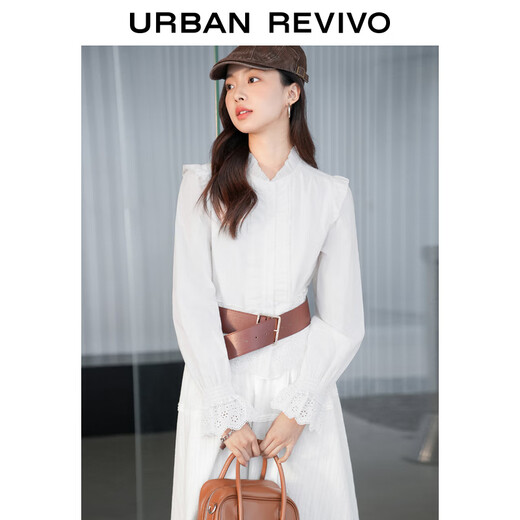 UR2025 Spring New Women's French Romantic Hollow Lace Loose Cardigan Shirt UYL250014