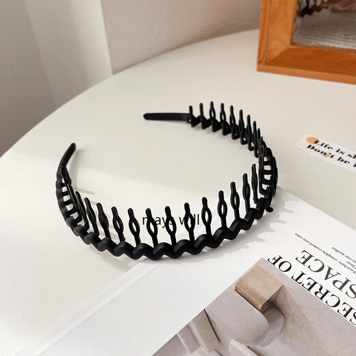 Jack Viney toothed anti-slip hair hoop for girls, rubber, hair removal, face washing, makeup fixing, broken hair artifact, hair color press 9274I black hair hoop