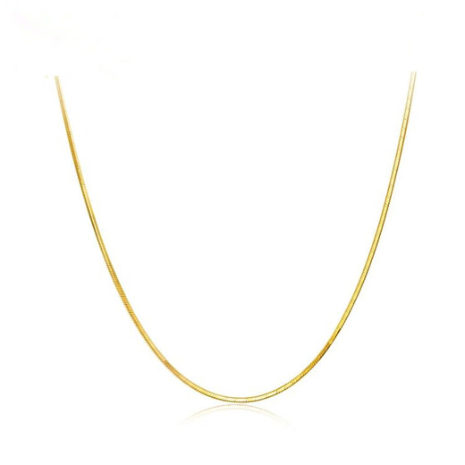 Fat Donglai quality ultra-fine 18k gold necklace for women with fine gold color snake bone gold clavicle O-shaped chain simple sweater chain snake bone necklace + three transfer beads pendant x 2.3g x 4