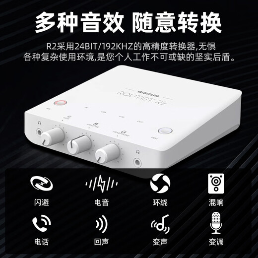 Midiplus Routist R2 GEN II sound card Midi external computer mobile phone OTG live broadcast equipment full set of singing recording Douyin voice hall companion play special R2 sound card + Desheng SM18EL second generation free 3 fine-tuning effects