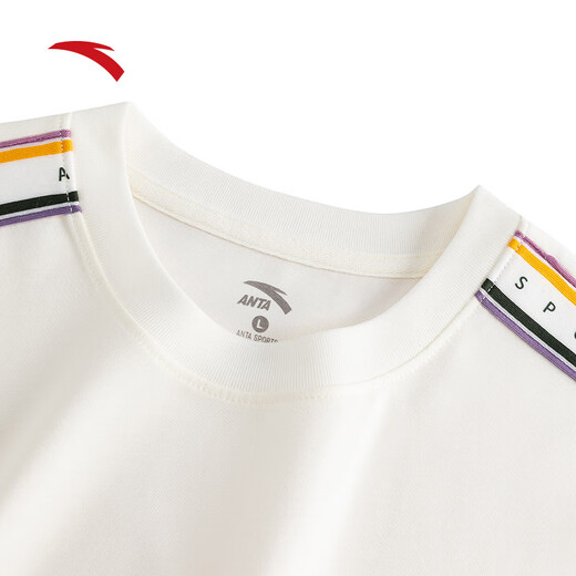 Anta Rainbow Sports Sports Summer de manga corta para mujeres pantalones cortos redondos de cuello
