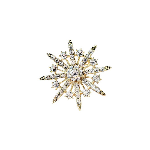QUAMER corsage 2023 new trendy temperament versatile eight-pointed star women's brooch snowflake accessories gold