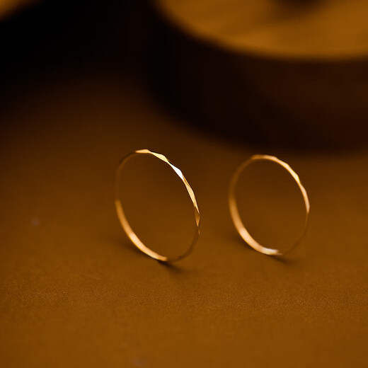 Qianjun simple K gold ring for women extremely fine and ultra-fine flower tail ring ring ring gift for women thick 1.0mm women's size 18