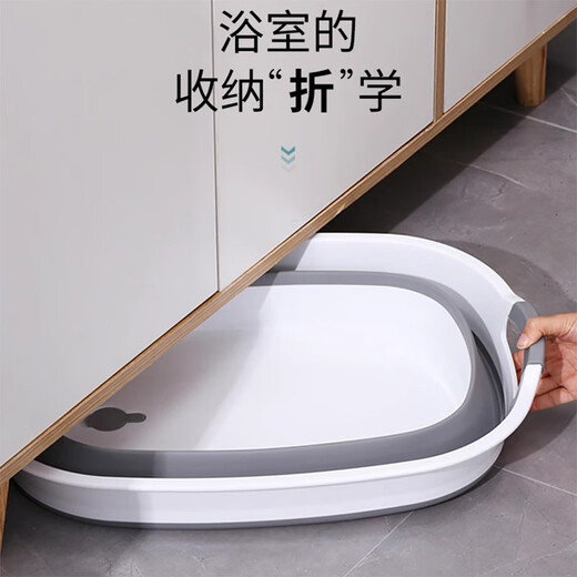 Pet bath basin, special bathtub for cats, cat bath basin, small dog bath bucket, anti-run cat basin, foldable, foldable and drainable, gray-white-15Jin Jin equals 0.5kg, inner cat
