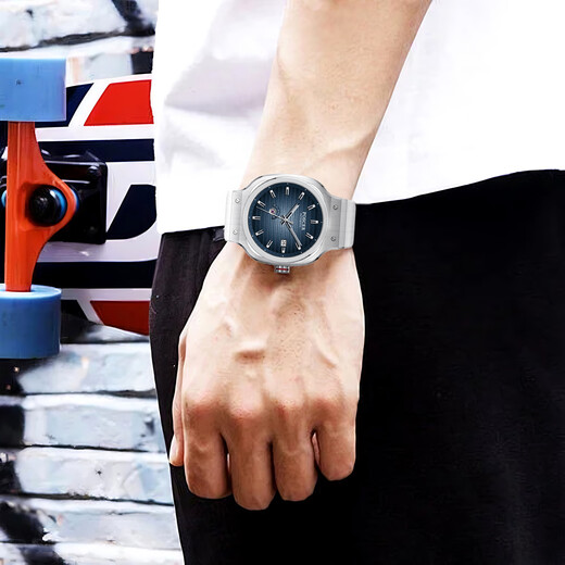 POSCER WATCH MENS STAHL GEISTER AUTOMATISCHE MECHANISCHE WATCH CALENDAR SPORT NATIONAL NATIONAL WAS GEWASSUNG WATCH PISTERSERIESE SERVE 6225 STAEL BEIL BLUE BLUE CD AUTOMATISCH