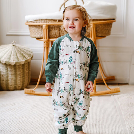 Nest Designs Baby Sleeping Bag Infant Bamboo Cotton Gauze Baby Sleeping Bag Supplies Split Leg Anti-Kick Quilt Universal for All Seasons Forest Path-Six Layers (Recommended Room Temperature 20-24) 100 Sizes (Recommended Height 90-100cm) Age 2-3 Years Old