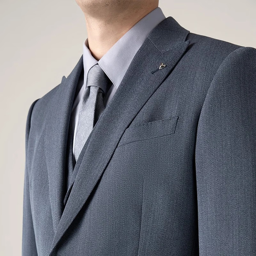 VICUTU men's suit tops comfortable pure wool business formal commuter suit blue gray top 180/100B