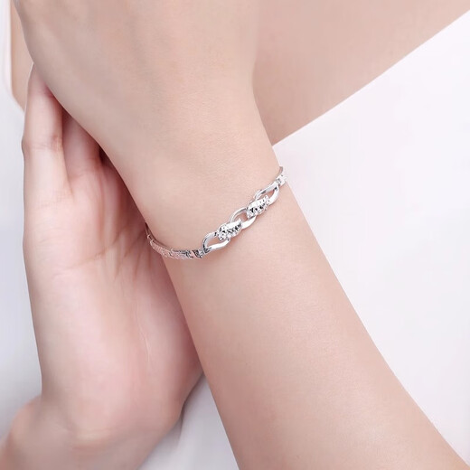 Yuan Shengfu's new PT950 fashionable colorful wave platinum bracelet, exquisite shiny platinum hand jewelry for women, 12.23 grams, length 16CM