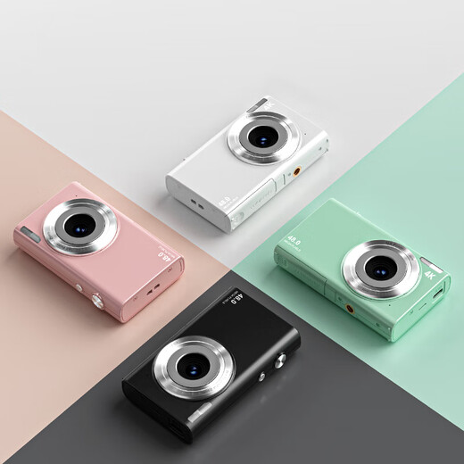 SONGDIAN digital camera for high school students, high-definition mirrorless camera, high-definition mirrorless replacement CCD campus camera, mint green, 32G memory card