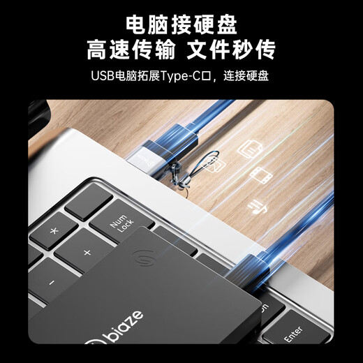 毕亚兹 USB转换Type-C口转接头OTG苹果16/15快充电线转换器适用carplay车载耳机华为手机笔记本台式电脑