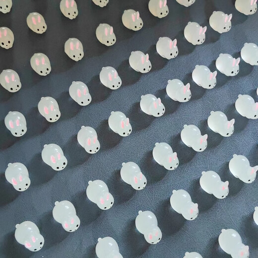 Dalinger leuchtende Ornamente Mini Kristallweiß weiße Kaninchen Kinder leuchtend niedliche Tierspielzeug fluoreszierende Puppe kleine Objekte leuchtend [Kohlekugel Kaninchen] große Größe 10 (gemischte Farbe)