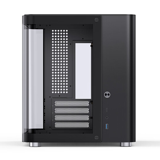 乔思伯(JONSBO) TK-1黑色双曲面海景房MATX机箱(铝合金外壳/240冷排/ATX电源/Type-c Gen2 10Gbps+)