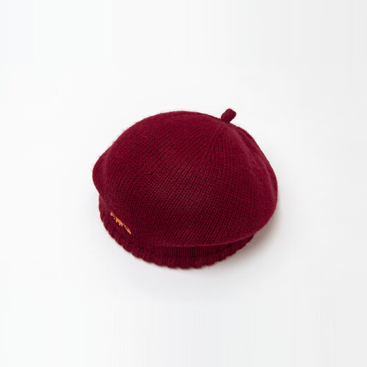 Mini Bala Autumn New Girls Embroidered Sweet Beret Baby Warm Fashionable Knitted Hat Caramel Brown 51103 110cm