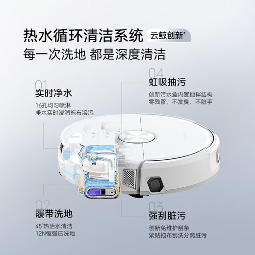 云鲸扫地机器人逍遥002 AI活水履带洗地机器人 扫拖一体自动清洗全自动 超薄全能基站【重磅上新】