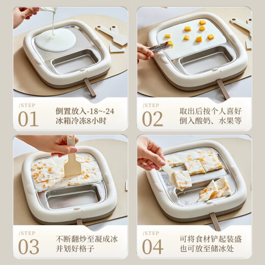 Bären (Bär) Joghurt-Sturzbraten, Eismaschine, hausgemachte DIY-Eismaschine für Kinder, Eismaschine, kleine Eismaschine, Eisplatte, Braten-Eisplatte, kostenloses Plug-in-Internet-Promi-Eis-Making-Artefakt CX-JE028 [316L Edelstahl + eigener Eisspeicher-Tank]