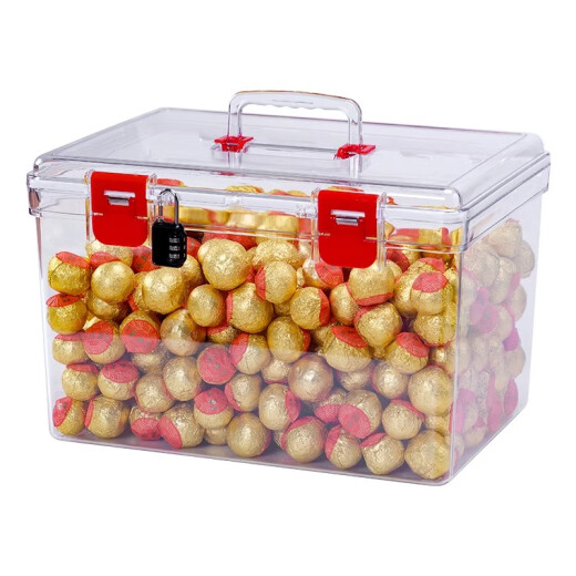Jingteng a prueba de humedad sellada a mano tarjetas selladas de grado de alimentos bienvenina de almacenamiento de almacenamiento de almacenamiento de almacenamiento transparente Glue de pescado de té transparente 8.5l Caja de transporte [hebilla roja] 9755