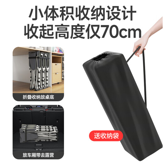 臣品优选折叠床午休床办公室午睡床单人床医院陪护床行军床户外家用简易床 【浅灰色-平头】十四脚充棉款