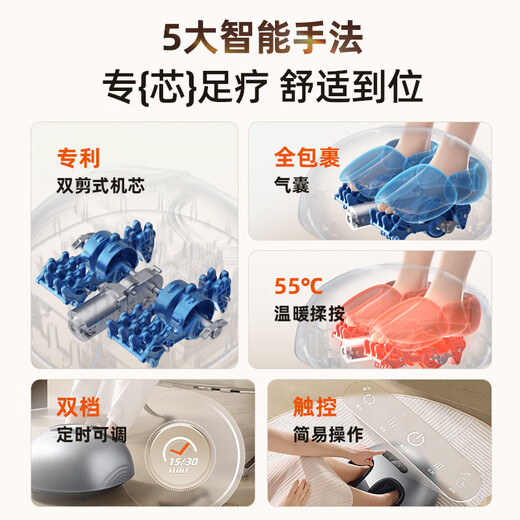 Supor foot massager foot massager foot massager foot massager foot massager automatic foot pinching and kneading acupoints foot pressing device for home use to give birthday gifts for elderly parents [2025 new upgrade] Double scissor massage core + airbag full wrapping High-end gifts for elders parents, husbands, wives, boys and ladies friends