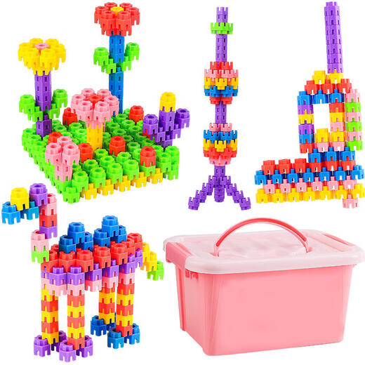 Aifuer children's hexagonal building block pellet educational assembly toys boys aged 3 to 6 years old and insert kindergarten birthday gift