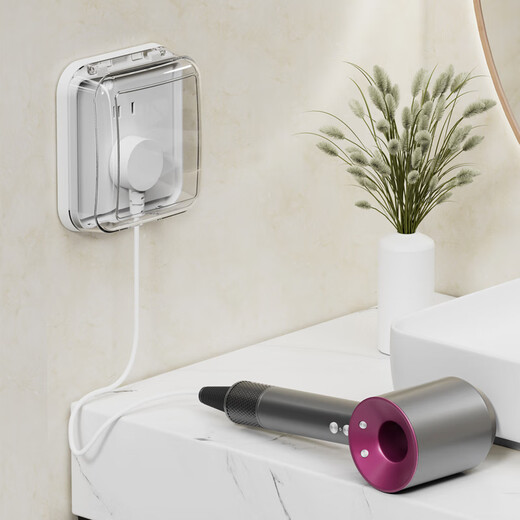 International electrician type 86 socket waterproof box self-adhesive switching power supply protective cover splash-proof box bathroom toilet socket waterproof cover white transparent one waterproof box