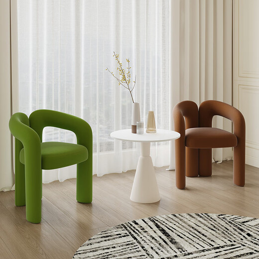 Mo Su Modern Simple Living Room Bedroom Makeup Stool Home Nordic Creative Design Backrest Dressing Stool Dressing Table Chair Soft Stool Off-White Futian Frosted Velvet No. 1 Complete Decoration