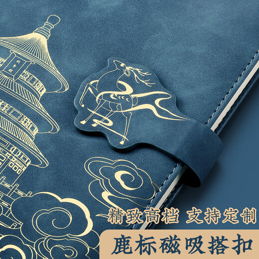 Ujia National Fashion Notebook Forbidden City National Style Cultural Creative Notepad Business Souvenir Gift High-Value Stationery Diary Enterprise Can Be Customized Chinese Red A5/260 Pages