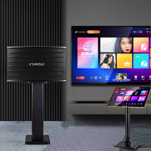 SANSUI PK09 professional ktv audio karaoke conference high-power home TV karaoke set home surround theater TV subwoofer karaoke audio SANSUI PK09 + power amplifier + bel canto microphone + 3T karaoke machine