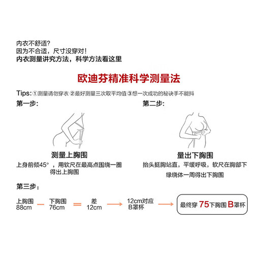 欧迪芬欧迪芬内衣女无钢圈文胸抗菌亲肤侧收副乳小胸聚拢胸罩XB0522