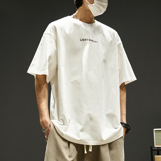 Leohan kurzärmeliges T-Shirt für Männer japanischer Einfaches Baumwoll-T-Shirt Lose Trendy und vielseitig amerikanische Casual Top Summer Green 2xl (Empfohlen 170-190jin [Jin ist gleich 0,5 kg])