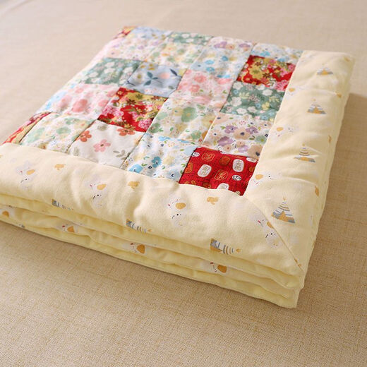 Abay baby pure cotton Baijia quilt handmade patchwork spring and summer kindergarten baby cotton quilt four seasons style Baifu quilt Jixiang blue (removable quilt-autumn and winter style) 120*150