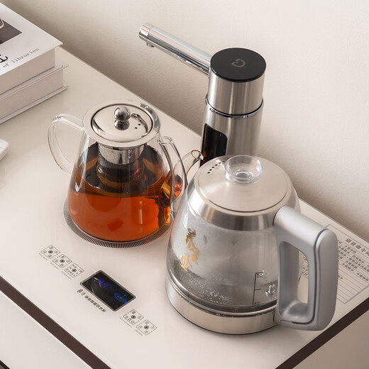 Dilang tea bar machine household fully automatic with remote control high-end intelligent voice tea bar machine modern light luxury style anti-spill dry-fired solid wood sideboard hot and cold drinking water cabinet new model 897 voice model milky white hot and cold type anti-spill water ice warm