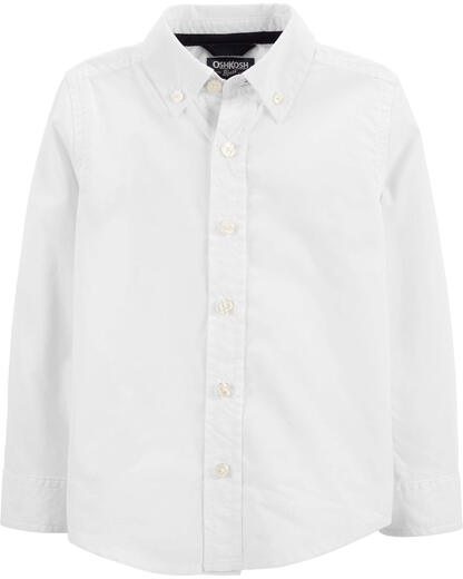 OshKosh B Gosh Boys Toddler Long Sleeve Uniform Prefix Button White 10