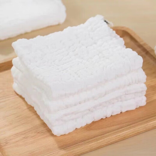 Household pure cotton thickened dishcloth, kitchen household absorbent rag, scouring pad, dishcloth, white cotton rag (10 pieces)